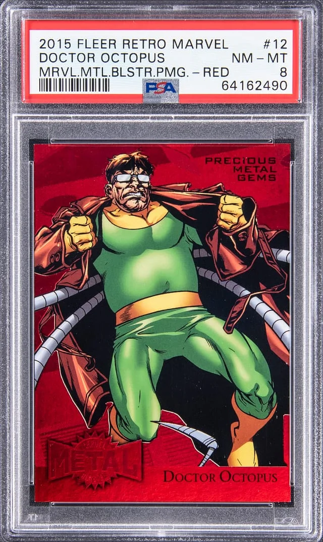 2015 Fleer Retro Marvel Doctor Octopus Metal Blaster Precious Metal Gems (PMG) Red #12 card image