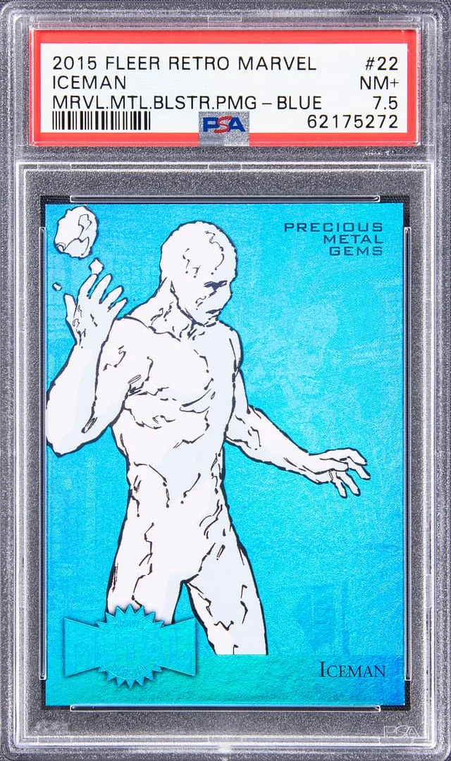 2015 Fleer Retro Marvel Iceman Metal Precious Metal Gems (PMG) Red #22 card image