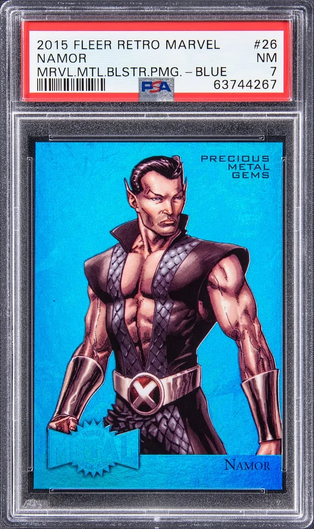 2015 Fleer Retro Marvel Namor Metal Blasters Precious Metal Gems (PMG) Red #26 card image