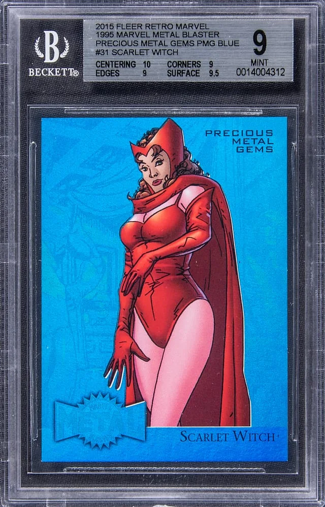 2015 Fleer Retro Marvel Scarlet Witch Precious Metal Gems (PMG) Blue #31 card image