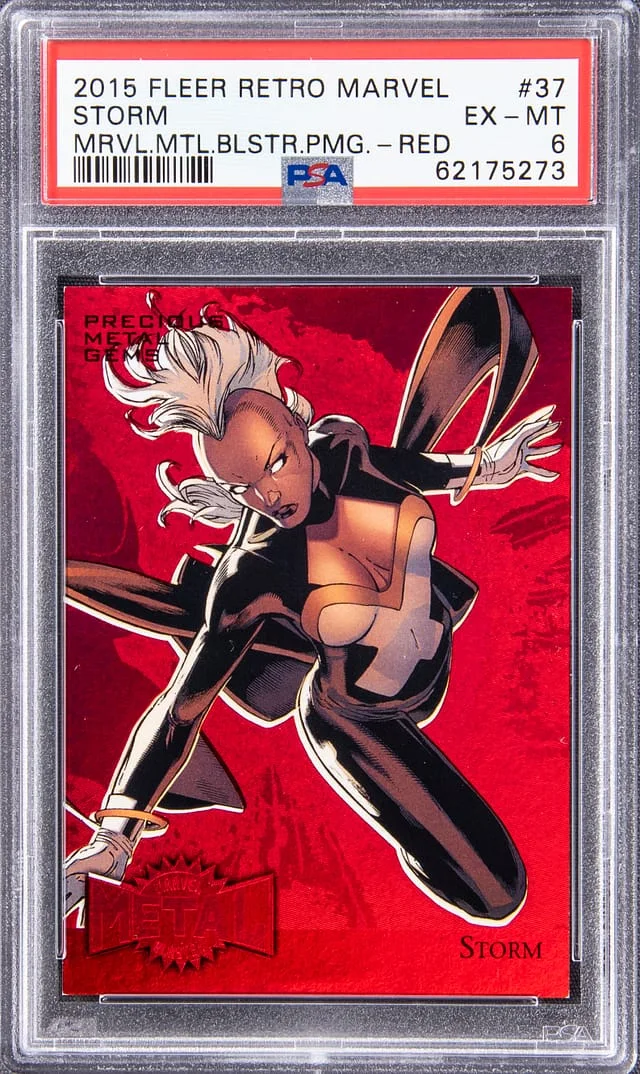 2015 Fleer Retro Marvel Storm Precious Metal Gems (PMG) Blue #37 card image