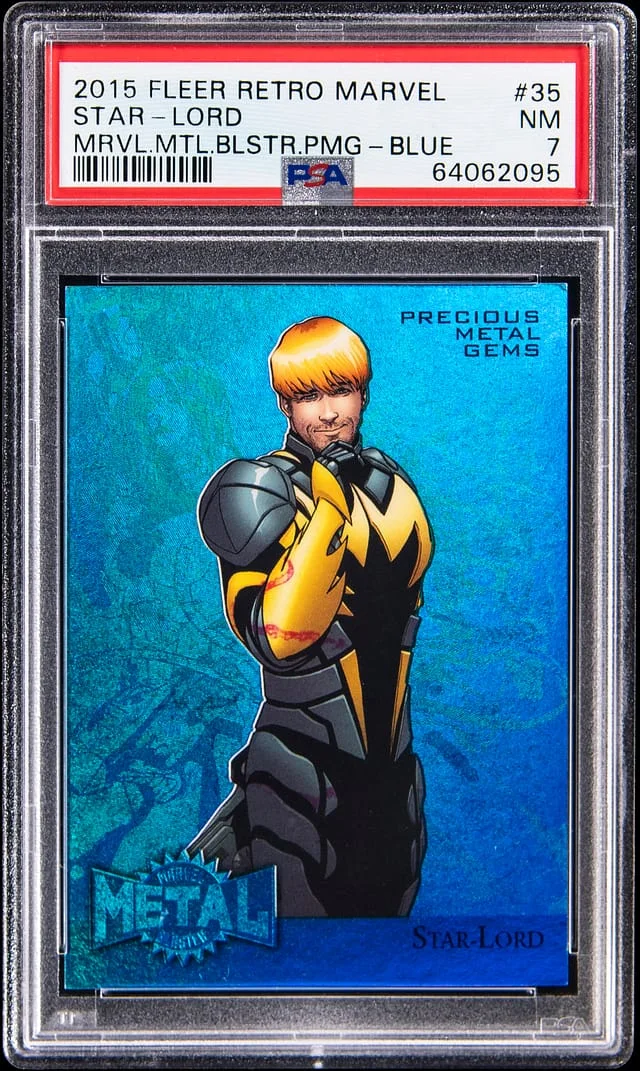 2015 Fleer Retro Star-Lord Marvel Metal Blaster Precious Metal Gems-Blue #35 card image