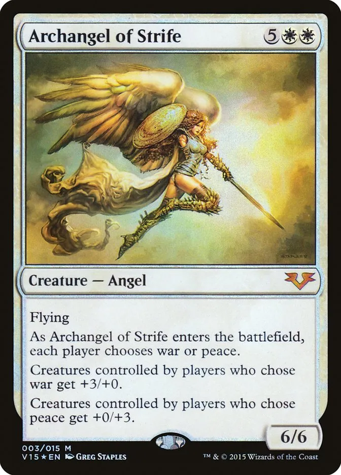 2015 From the Vault: Angels Archangel of Strife mythic #3 unlisted card image