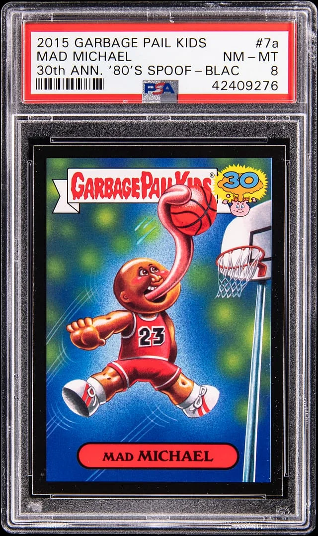2015 Garbage Pail Kids Mad Michael 30th Anniversary '80s Spoof Black #7a card image