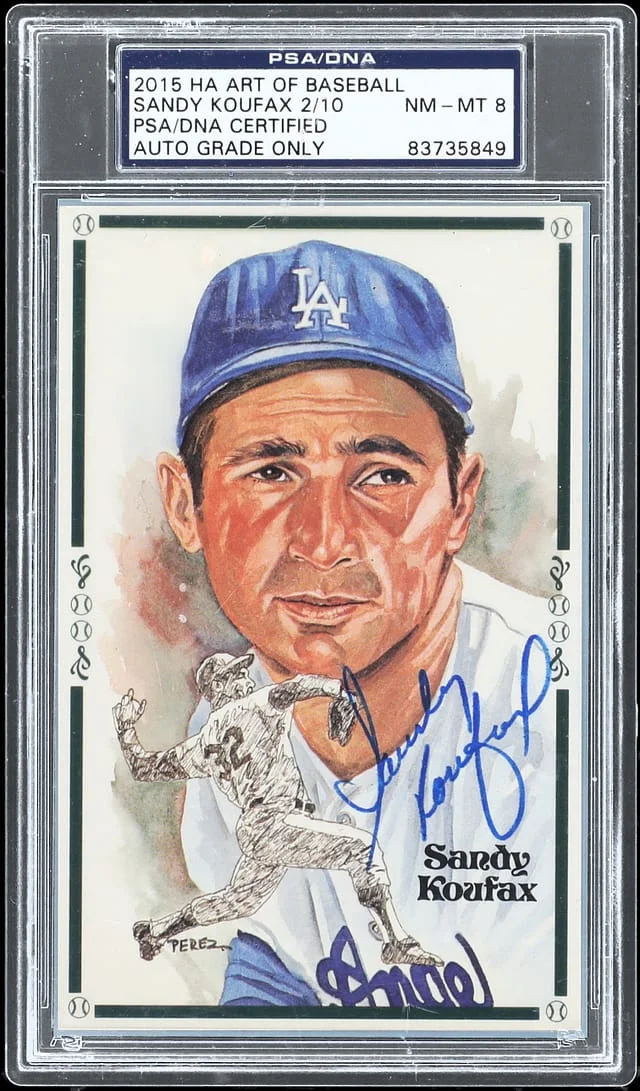 2015 HA Art of Baseball Sandy Koufax Signed #2/10 card image