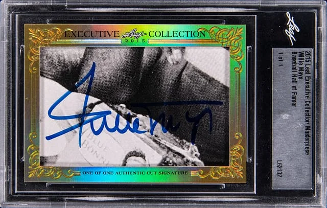 2015 Leaf Executive Collection Masterpiece Baseball Hall of Famer Willie Mays #no-number card image