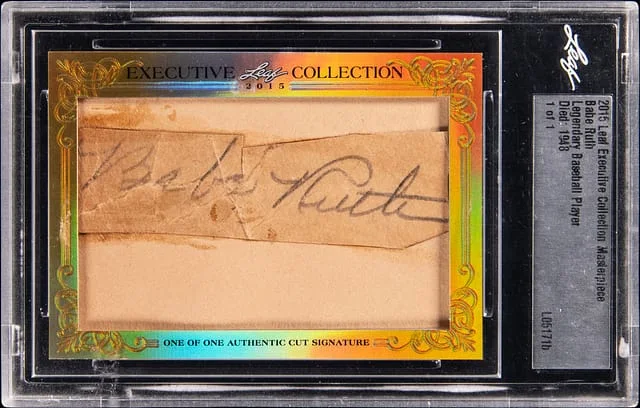 2015 Leaf Executive Collection Masterpiece Legendary Baseball Player Babe Ruth #no-number card image