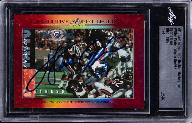 2015 Leaf Executive Collection Masterpiece Sports Icons Walter Payton/Wayne Gretzky #no-number card image