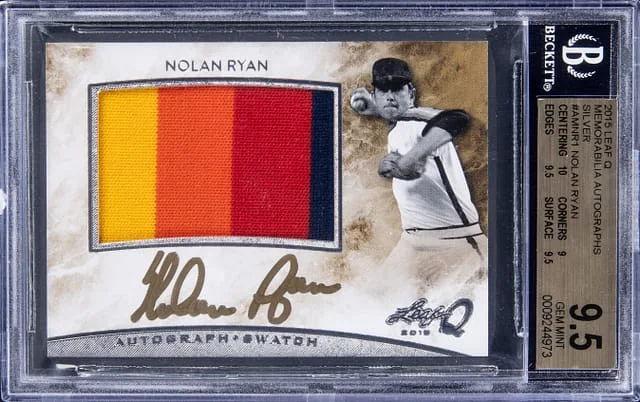 2015 Leaf Nolan Ryan Q Memorabilia Autographs Silver #AMNR1 card image