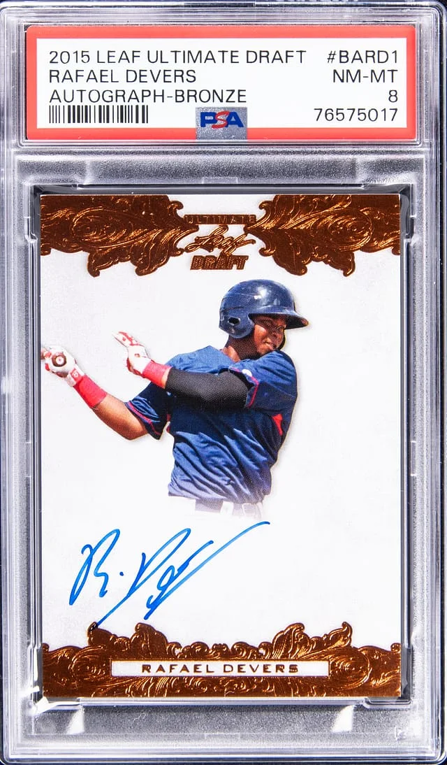 2015 Leaf Rafael Devers 25th 1990 Metal Autograph Silver #BA-RD1 card image