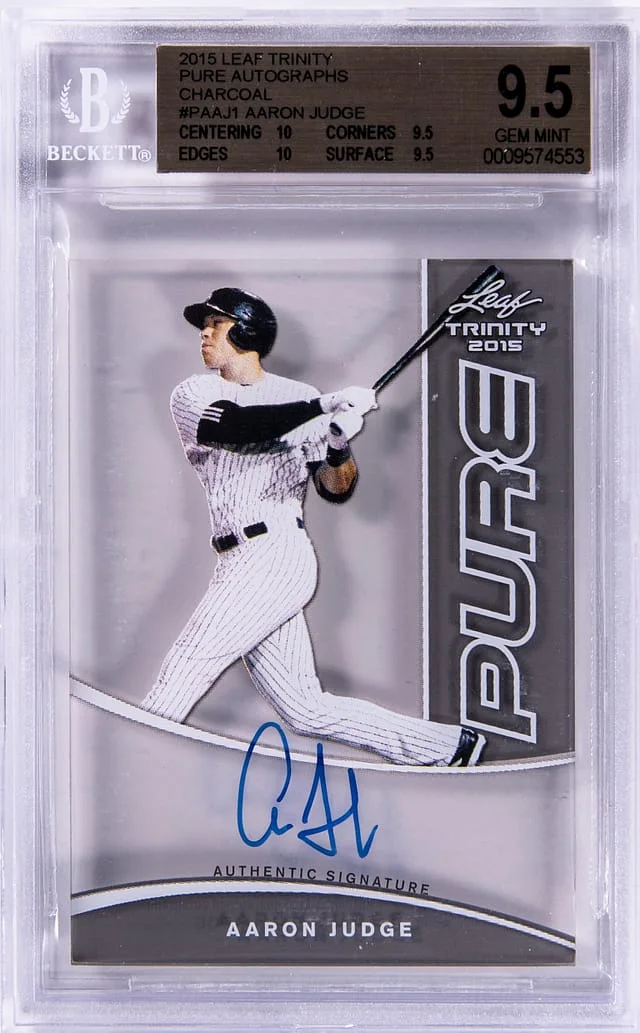 2015 Leaf Trinity Aaron Judge Pure Autographs Charcoal #P-AJ1 card image