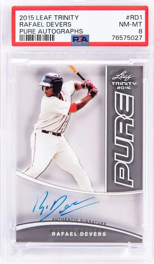 2015 Leaf Trinity Rafael Devers Pure Autograph #P-RD1 card image