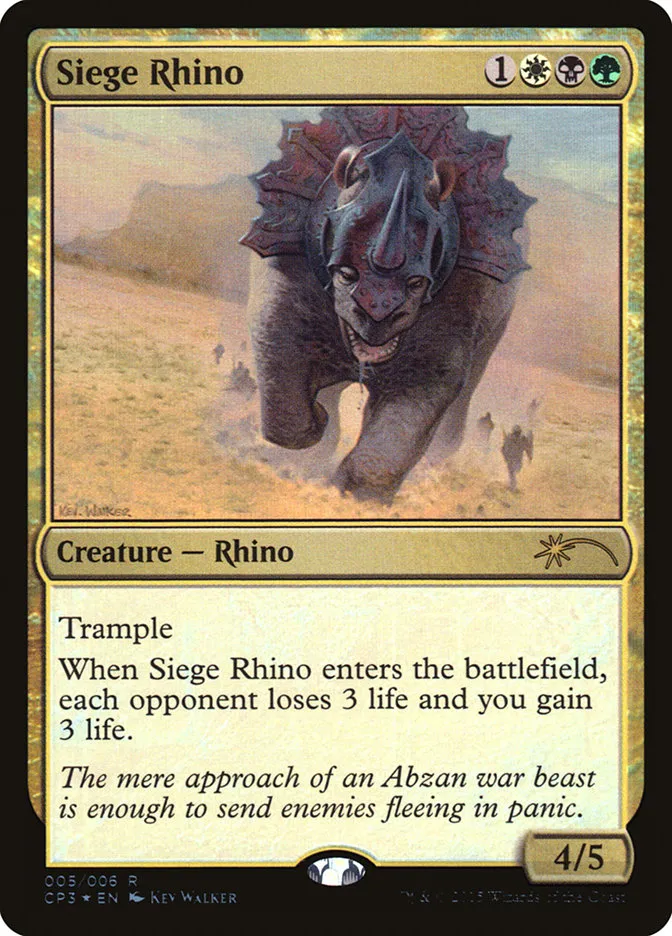 2015 Magic Origins Clash Pack Siege Rhino rare #5 unlisted card image