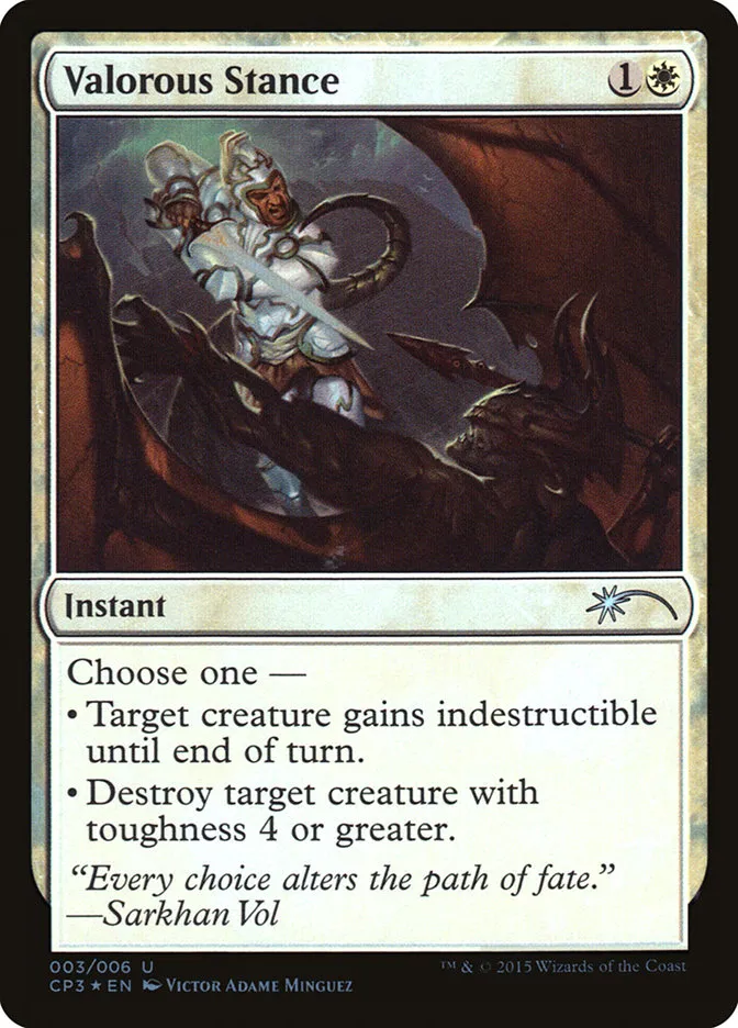 2015 Magic Origins Clash Pack Valorous Stance uncommon #3 unlisted card image