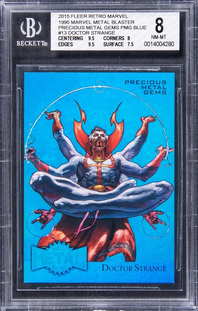 2015 Marvel Fleer Retro Precious Metal Gems Blue Doctor Strange #13 card image