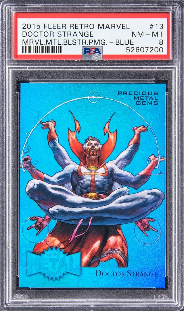 2015 Marvel Fleer Retro Precious Metal Gems Blue (PMG) Doctor Strange #13 card image