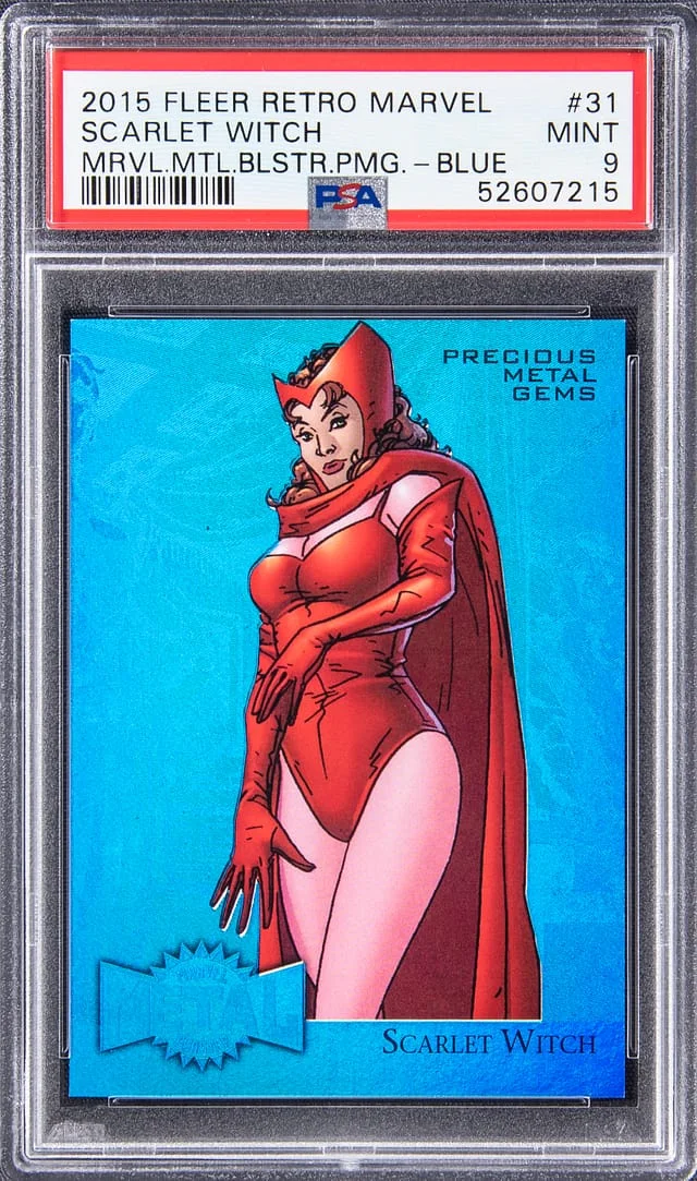 2015 Marvel Fleer Retro Precious Metal Gems Blue (PMG) Scarlet Witch #31 card image