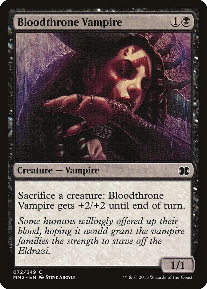 2015 Modern Masters 2015 Bloodthrone Vampire common #72 unlisted card image