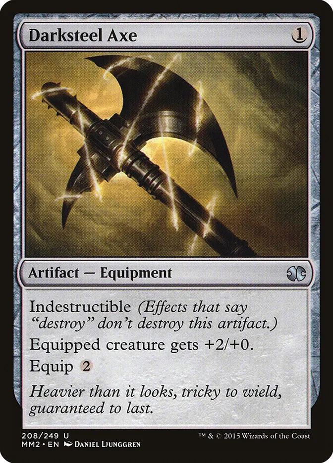 2015 Modern Masters 2015 Darksteel Axe uncommon #208 unlisted card image