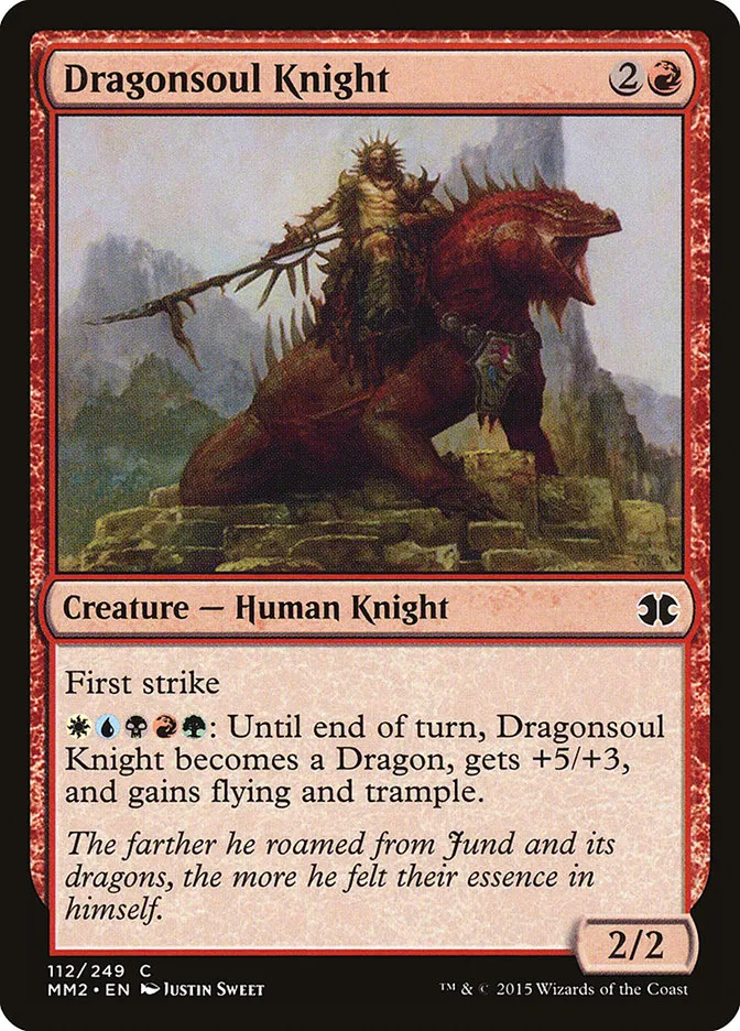 2015 Modern Masters 2015 Dragonsoul Knight common #112 unlisted card image