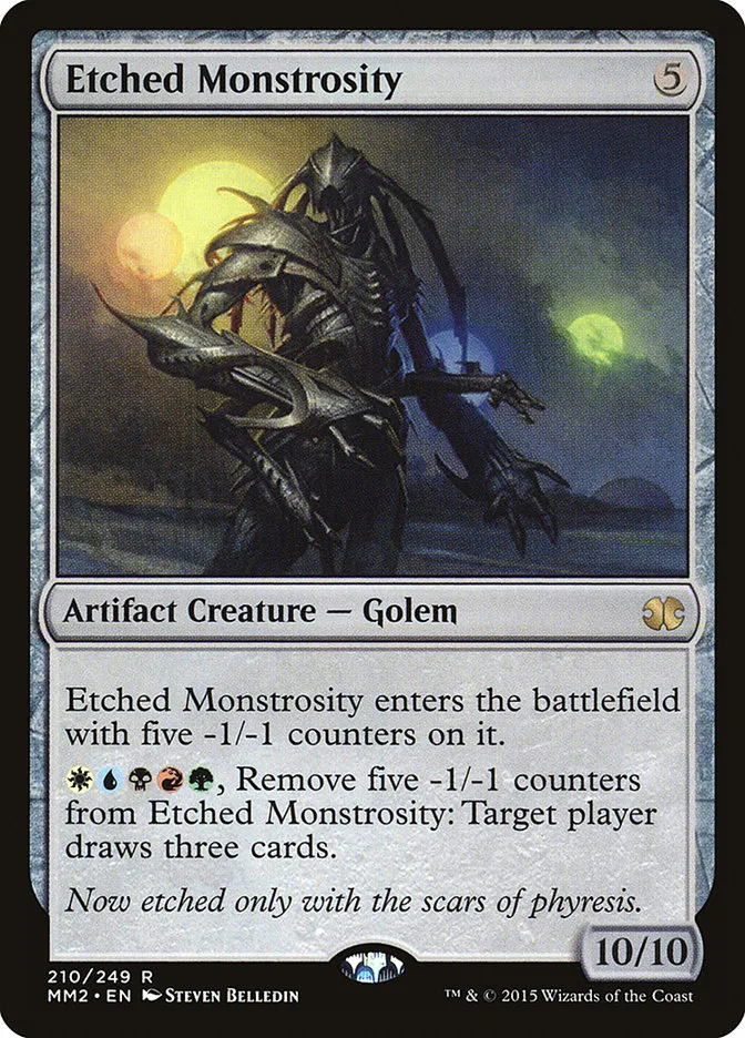 2015 Modern Masters 2015 Etched Monstrosity rare #210 unlisted card image