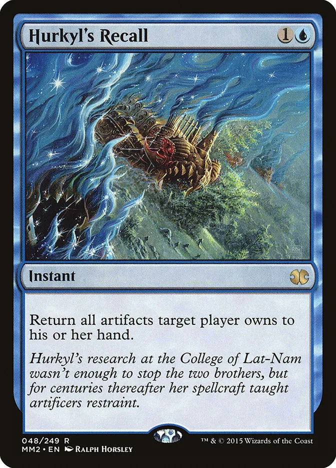 2015 Modern Masters 2015 Hurkyl's Recall rare #48 unlisted card image