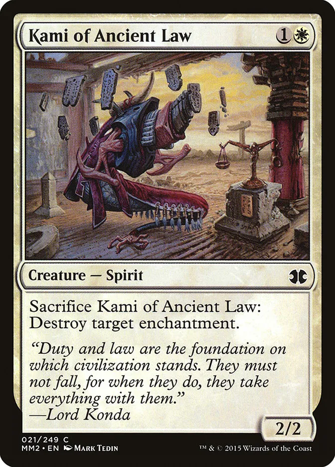 2015 Modern Masters 2015 Kami of Ancient Law common #21 unlisted card image