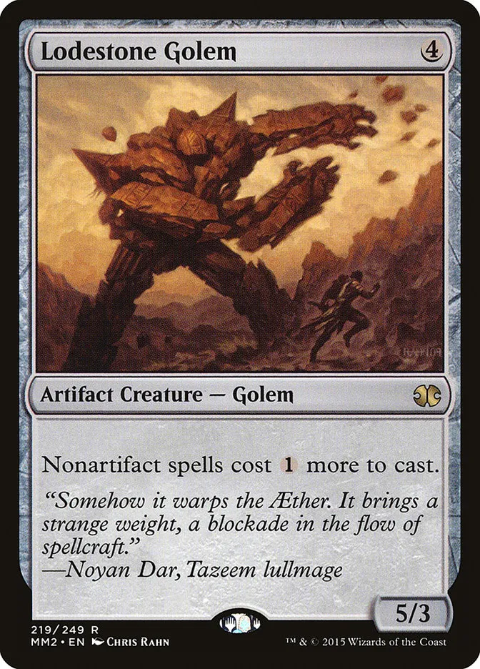 2015 Modern Masters 2015 Lodestone Golem rare #219 unlisted card image