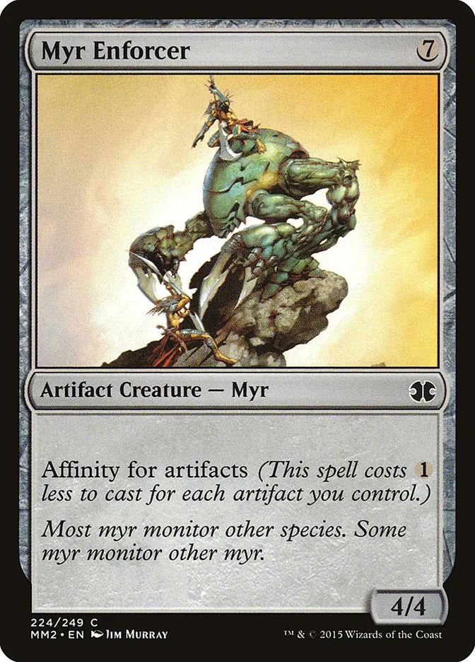 2015 Modern Masters 2015 Myr Enforcer common #224 unlisted card image