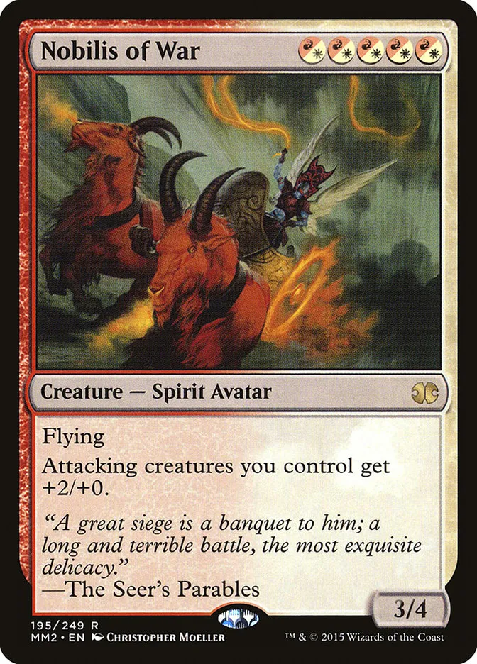 2015 Modern Masters 2015 Nobilis of War rare #195 unlisted card image