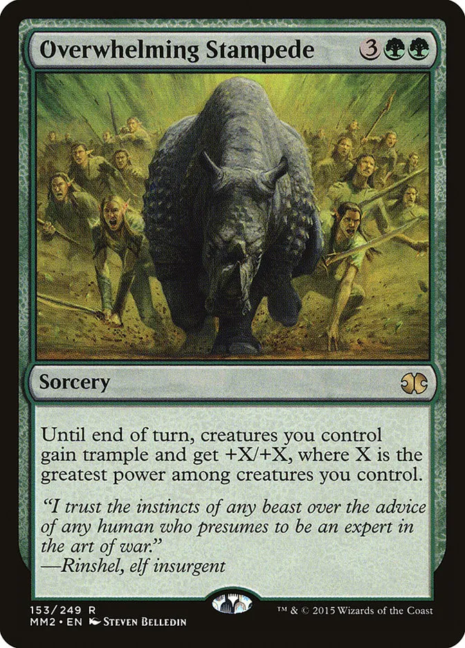 2015 Modern Masters 2015 Overwhelming Stampede rare #153 unlisted card image