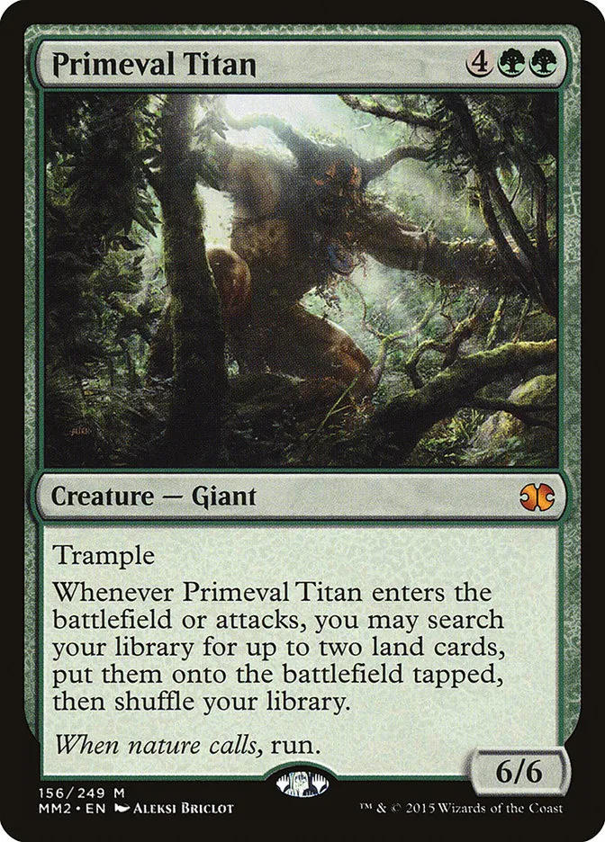 2015 Modern Masters 2015 Primeval Titan mythic #156 unlisted card image