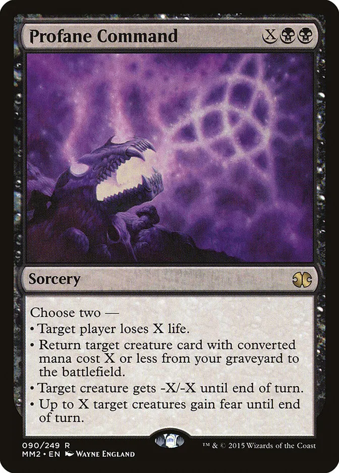 2015 Modern Masters 2015 Profane Command rare #90 unlisted card image