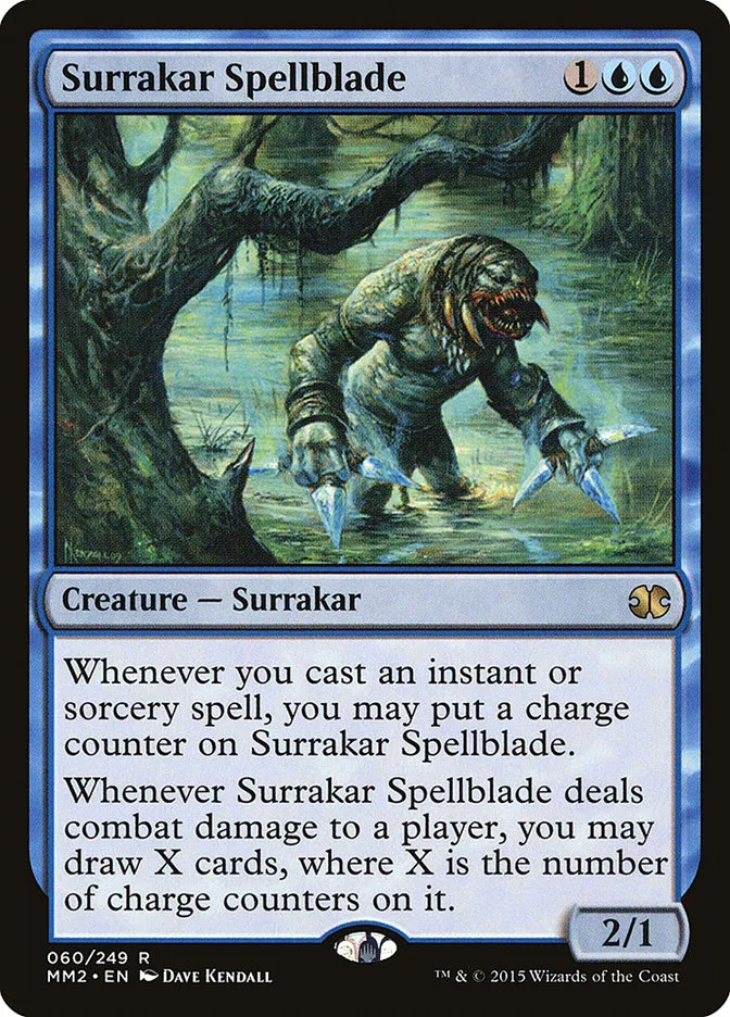 2015 Modern Masters 2015 Surrakar Spellblade rare #60 unlisted card image