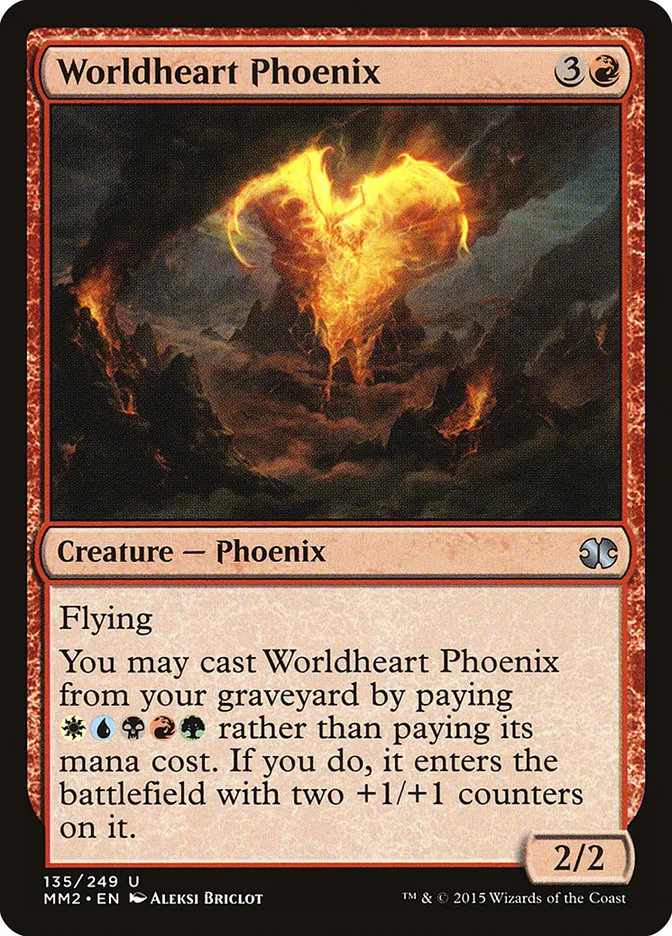 2015 Modern Masters 2015 Worldheart Phoenix uncommon #135 unlisted card image