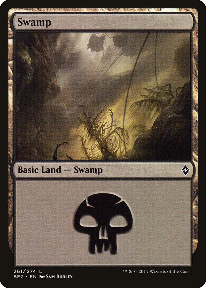 2015 Battle for Zendikar Swamp #261a common card image