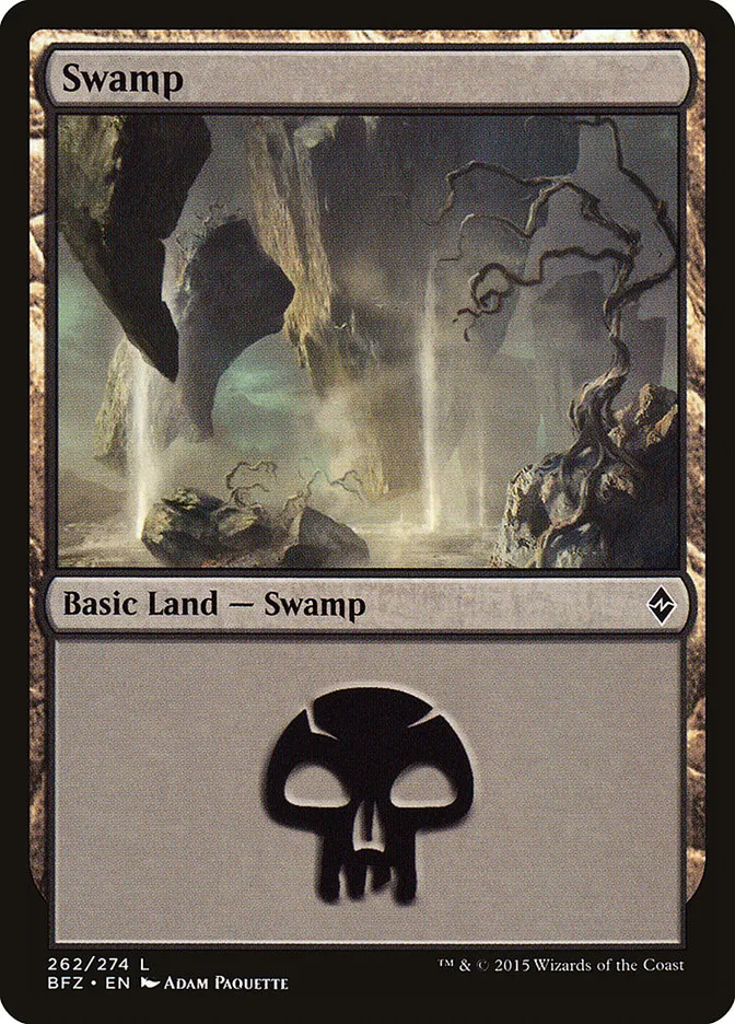 2015 Battle for Zendikar Swamp #262a common card image