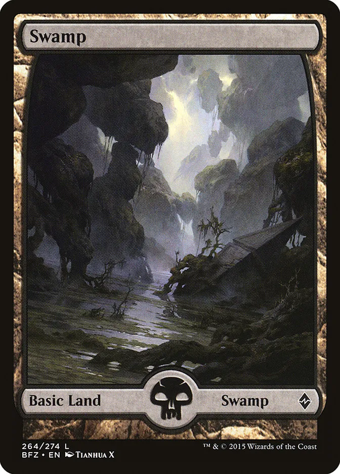 2015 Battle for Zendikar Swamp [Full Art] common #264 common card image
