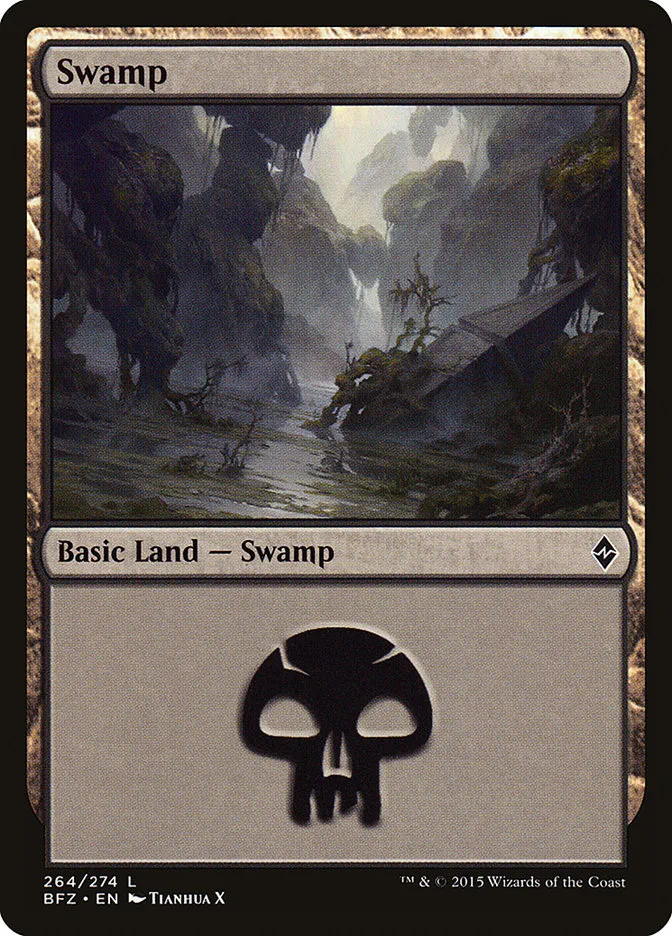 2015 Battle for Zendikar Swamp #264a common card image