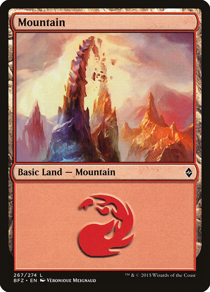 2015 Battle for Zendikar Mountain common #267a common card image