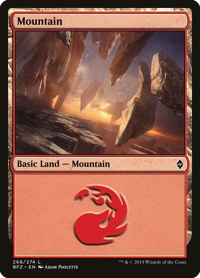 2015 Battle for Zendikar Mountain common #268a common card image
