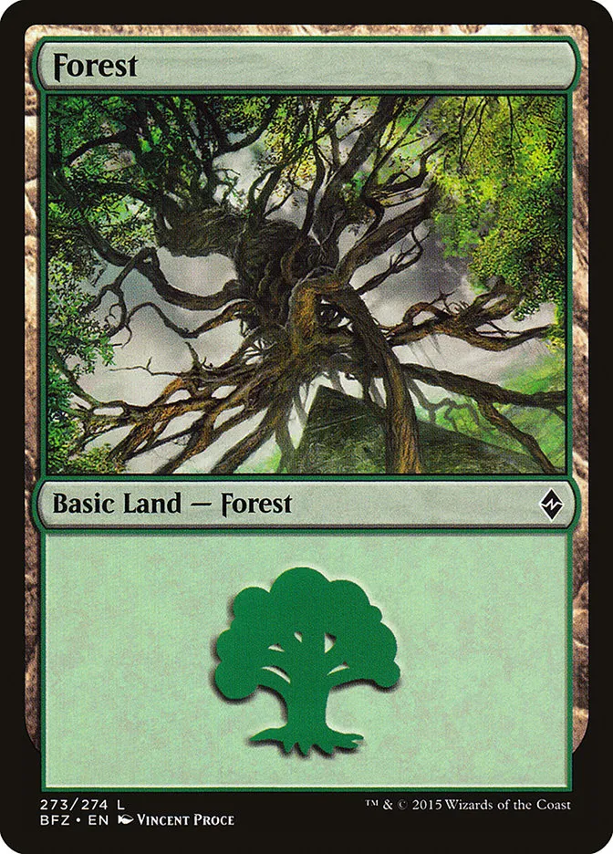 2015 Battle for Zendikar Forest common #273a common card image