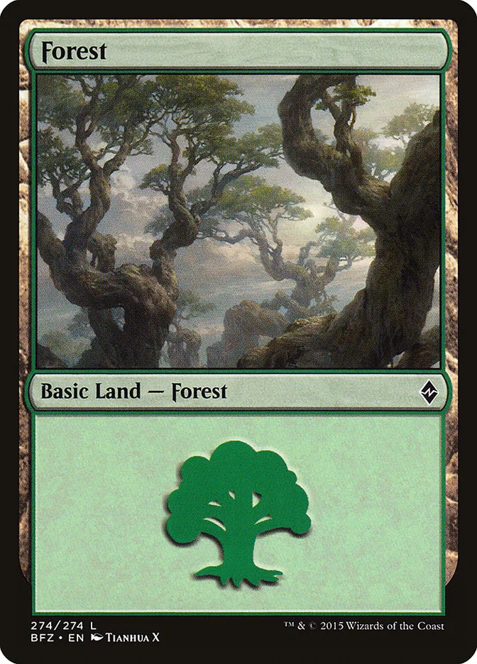 2015 Battle for Zendikar Forest common #274a common card image