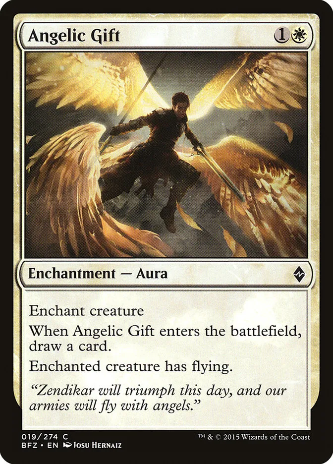 2015 Battle for Zendikar Angelic Gift common #19 common card image
