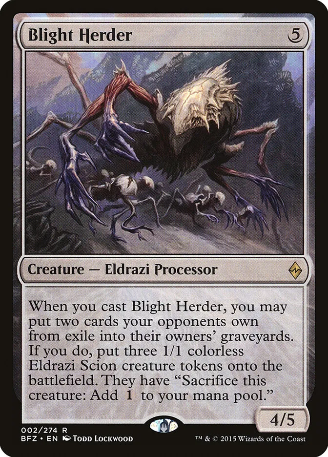 2015 Battle for Zendikar Blight Herder rare #2 rare card image