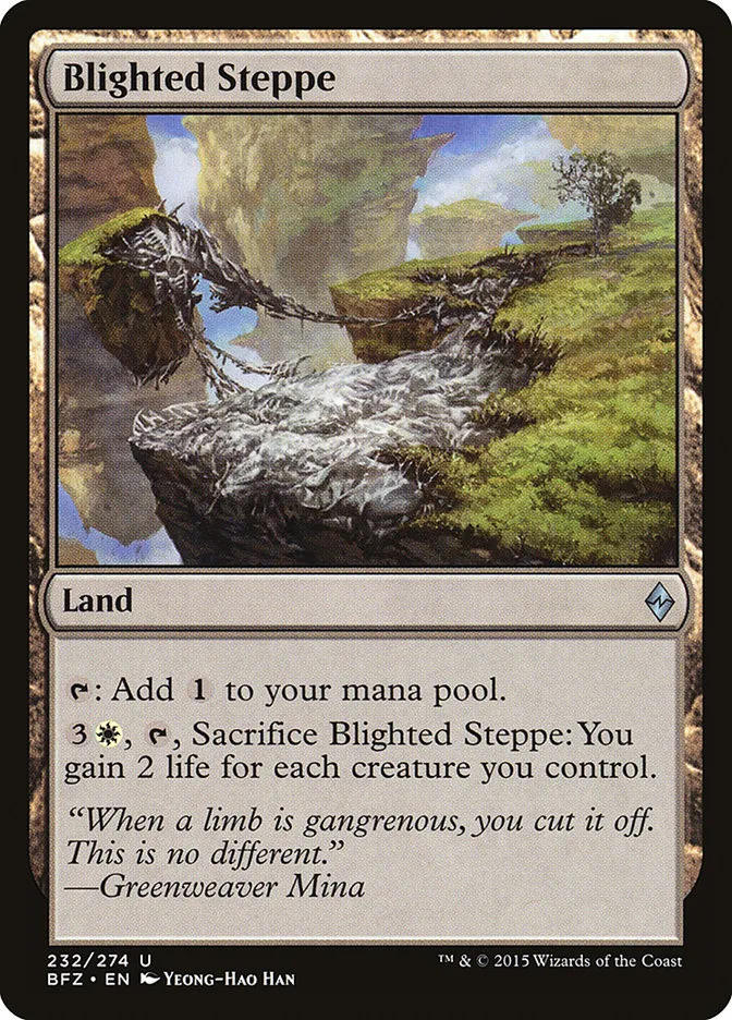 2015 Battle for Zendikar Blighted Steppe #232 uncommon card image