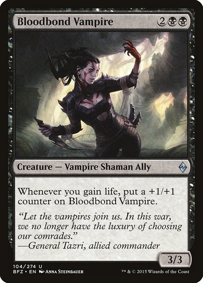 2015 Battle for Zendikar Bloodbond Vampire #104 uncommon card image