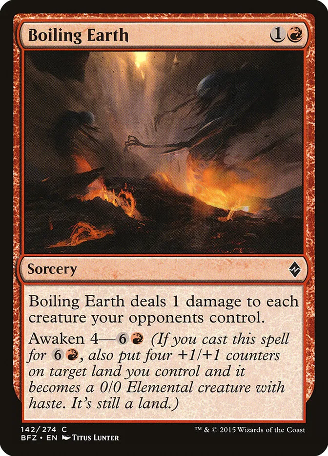 2015 Battle for Zendikar Boiling Earth #142 common card image