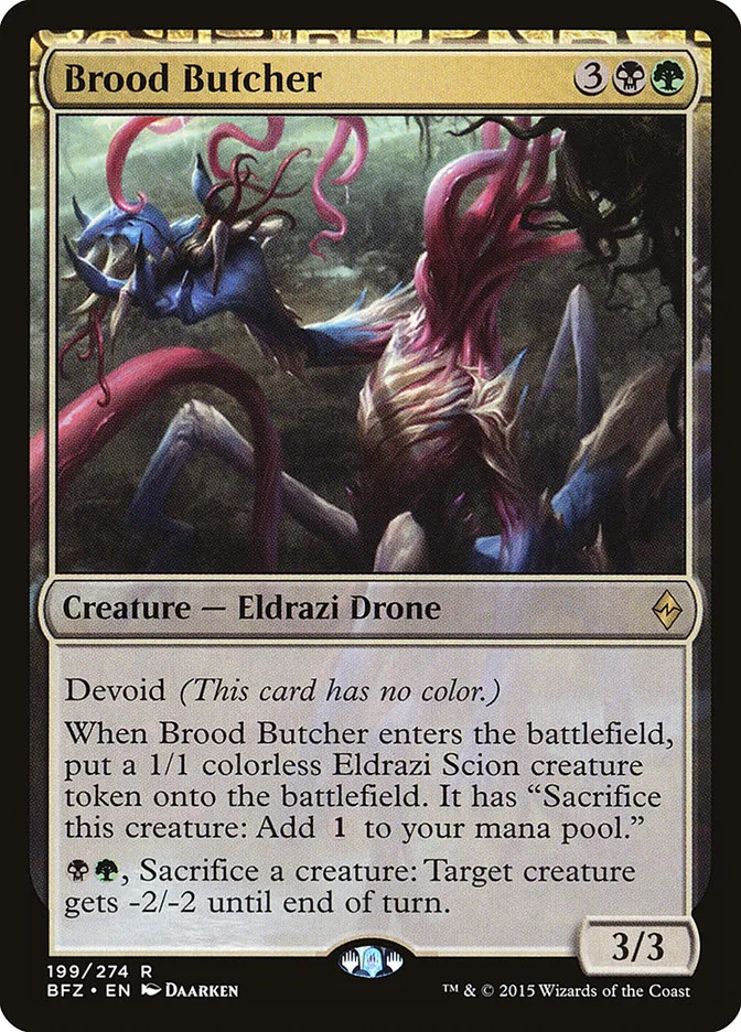 2015 Battle for Zendikar Brood Butcher #199 rare card image