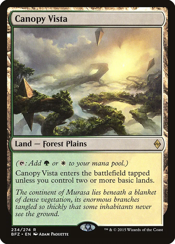 2015 Battle for Zendikar Canopy Vista #234 rare card image